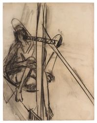 Seated Figure Seen Through Easel