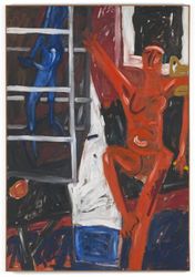Red Figure with Cage