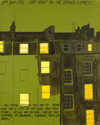 Studio Wall Drawing: Late night on the Gatwick Express