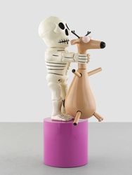 Deer & Skeleton (white)