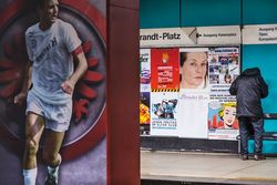 Posters and billboards in public spaces, during the run of the exhibition at Schirn Kunsthalle, Frankfurt, Germany