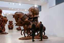 Installation view, 'Paul McCarthy. White Snow, Wood Sculptures', Henry Art Gallery, University of Washington, Seattle WA