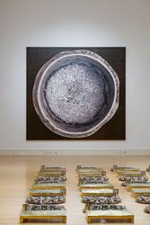 Installation view, ‘Subodh Gupta. From Far Away, Uncle Moon Calls’, Mead Gallery, Warwick Art Centre, Coventry, United Kingdom