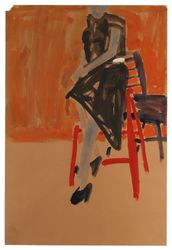 Seated Figure on Vermillion Stool