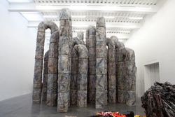 Installation view, ‘Phyllida Barlow: siege’, New Museum, New York NY, 2012